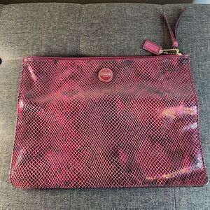 Coach Burgundy Snakeskin Clutch